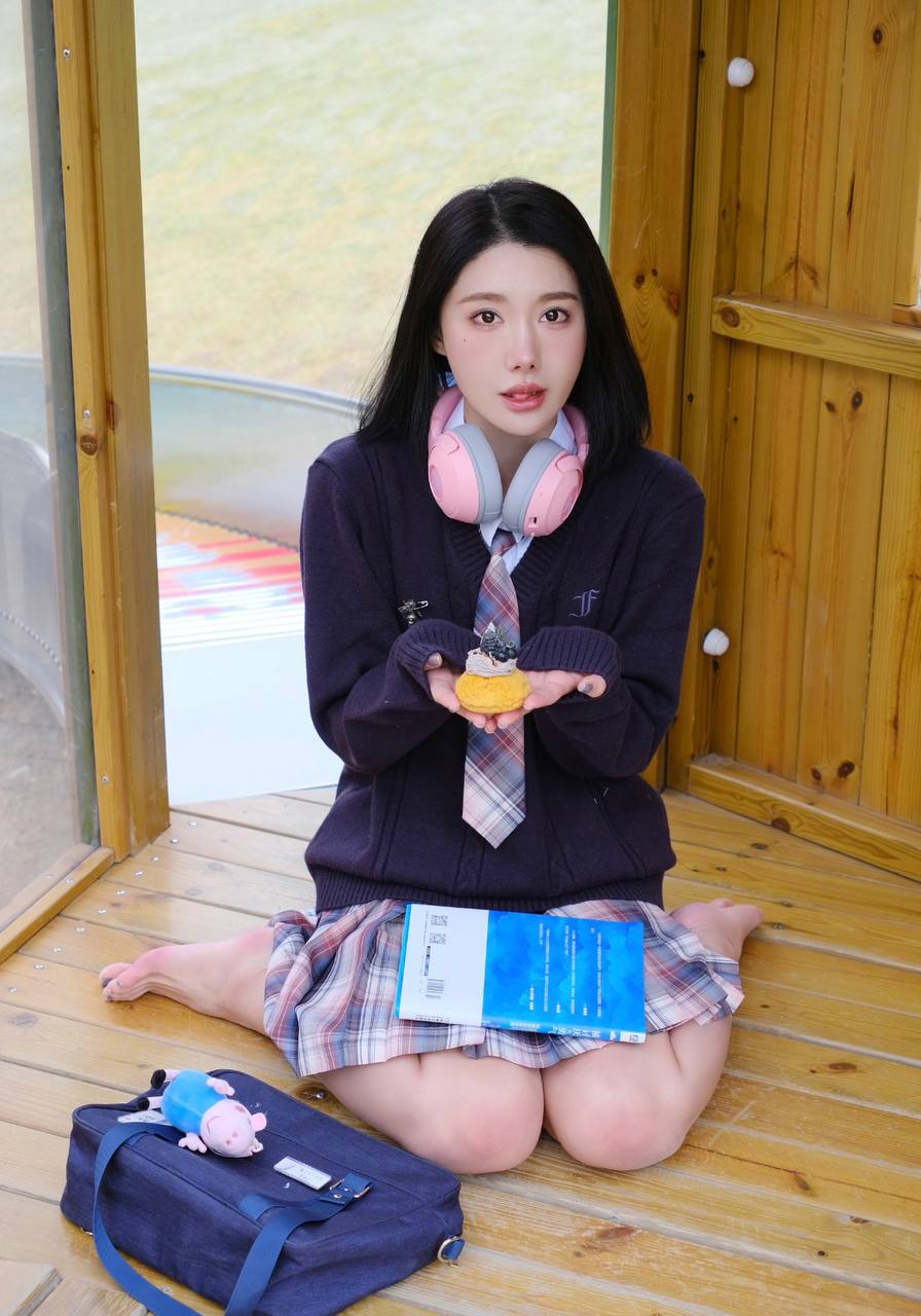 文静美女秋千
